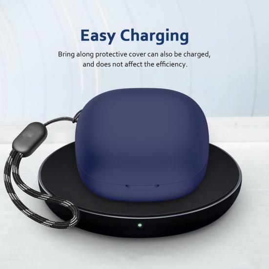 Pokrowiec na słuchawki z pełnym pokryciem i amortyzacją wstrząsów, z wiszącą linką, poduszka na słuchawki bezprzewodowe do Anker Soundcore R50i