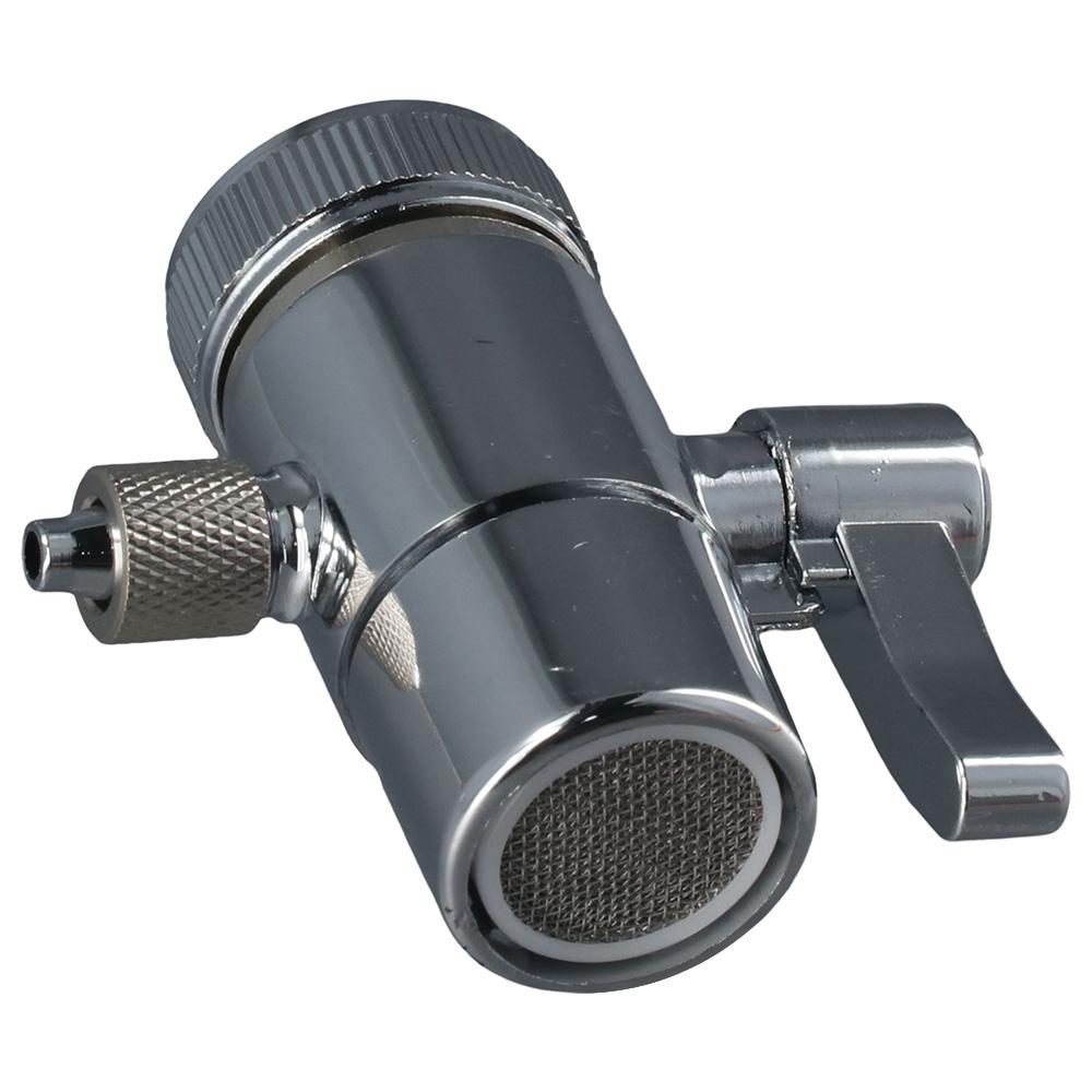 Silver Above Counter Sprayer Attachment Water Diversion Sink Faucet Diverter Valve 1/4" RO Tubing