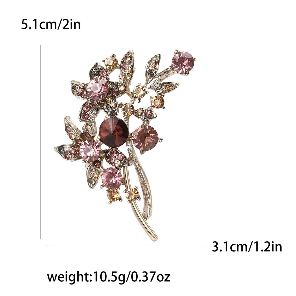 Vintage Mode Strass Bouquet Pflanze Brosche Persönlichkeit Nische Damen Mantel Jacke Brosche Ornament Anstecknadel