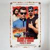 Hollywood Pictures Blood In Blood Round Vintage Movie Poster Metal Tin Sign for Man Cave Home Decor Wall Art Retro Gritty Cinema