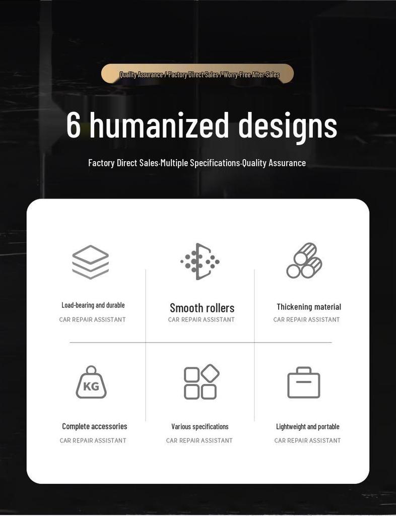 40-calowy poszerzony leżak warsztatowy z zagłówkiem i kółkami