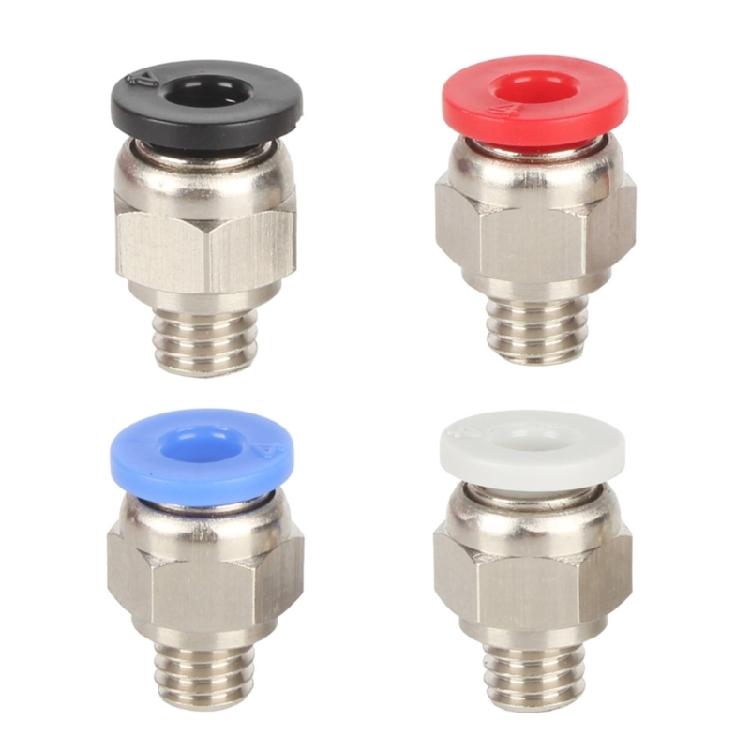 Industrielle PTFE Pneumatik-Adapter Verbinder 4er Pack PC4 M6 Gewindeanschluss Minimierter Luftstromverlust Design