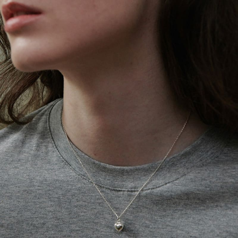 Verte [925 Silver] Un.silver.10 / Full Heart Necklace (10mm)(silver)