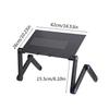 15KG Notebook Desk For Ultrabook, Netbook Or Tablet With Mouse Pad Black Laptop Table Stand With Adjustable Folding Ergonomic Design Stand