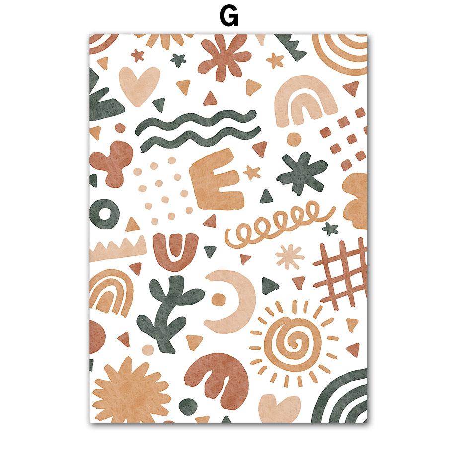 Boho Bear Rabbit Rainbow Sun Heart Nursery Wall Art Canvas Painting Nordic Posters And Prints Wall Pictures Baby Kids Room Decor