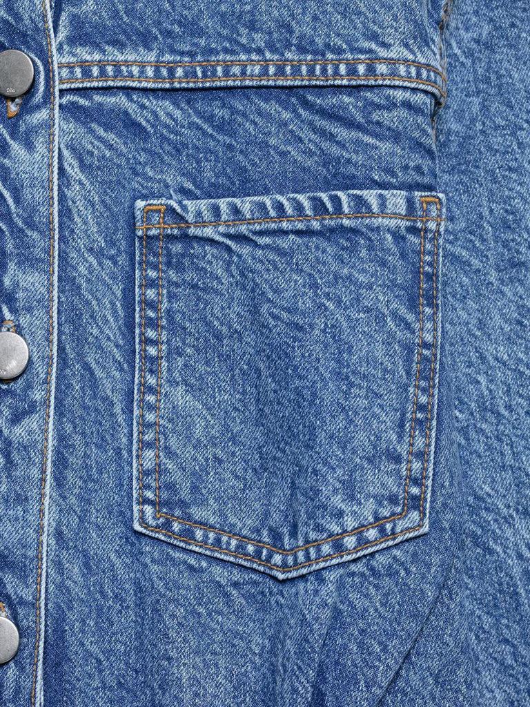 Spring Women's Denim Lapel Long Sleeve Dress