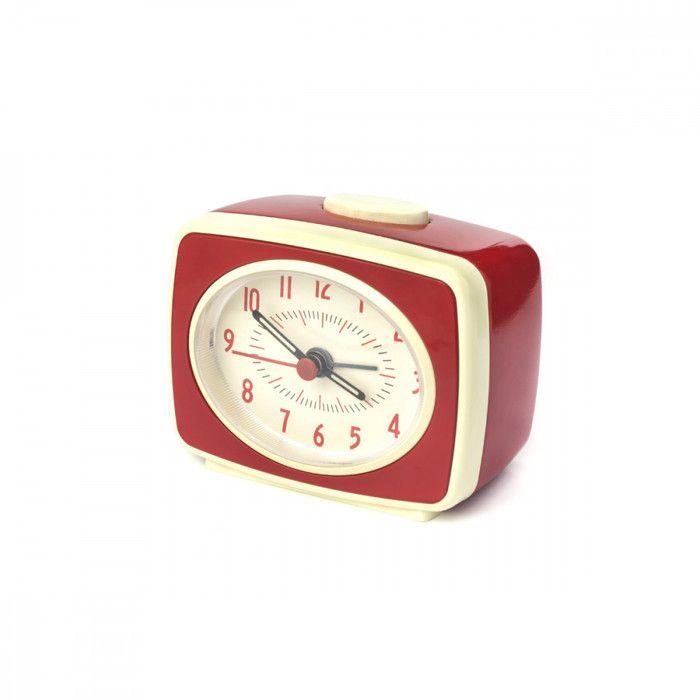 Réveil - KIKKERLAND - Rouge - 9,8 x 6,1 x 8,3 cm - Pile - Rectangulaire