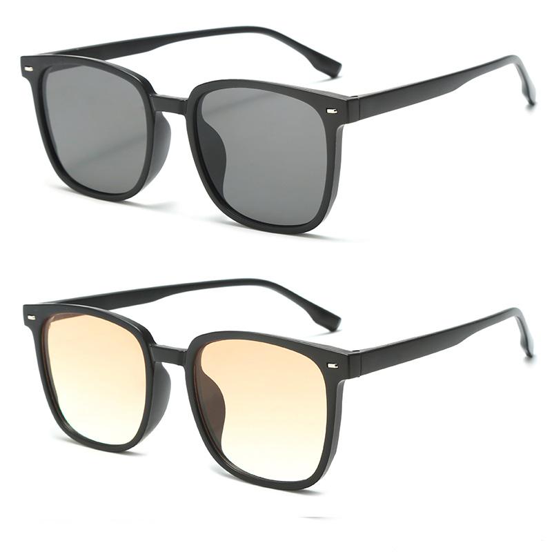 2PCS Fashion Colorful Square Sunglasses Women Men Vintage Trend Brand Sun Glasses Driving Fishing Male Female Glasses UV400