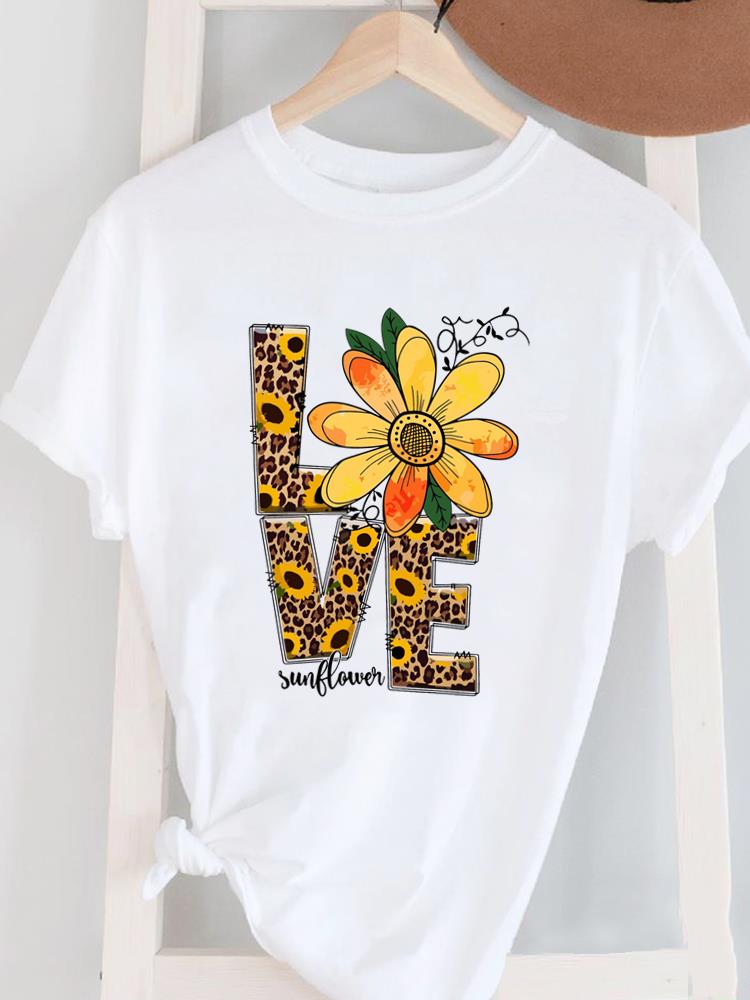 (Asian Size) letter trend 90s lovely Women's Top T Female Print Short Sleeve T-shirts Fashion O-neck Casual Clothing  Graphic Tee