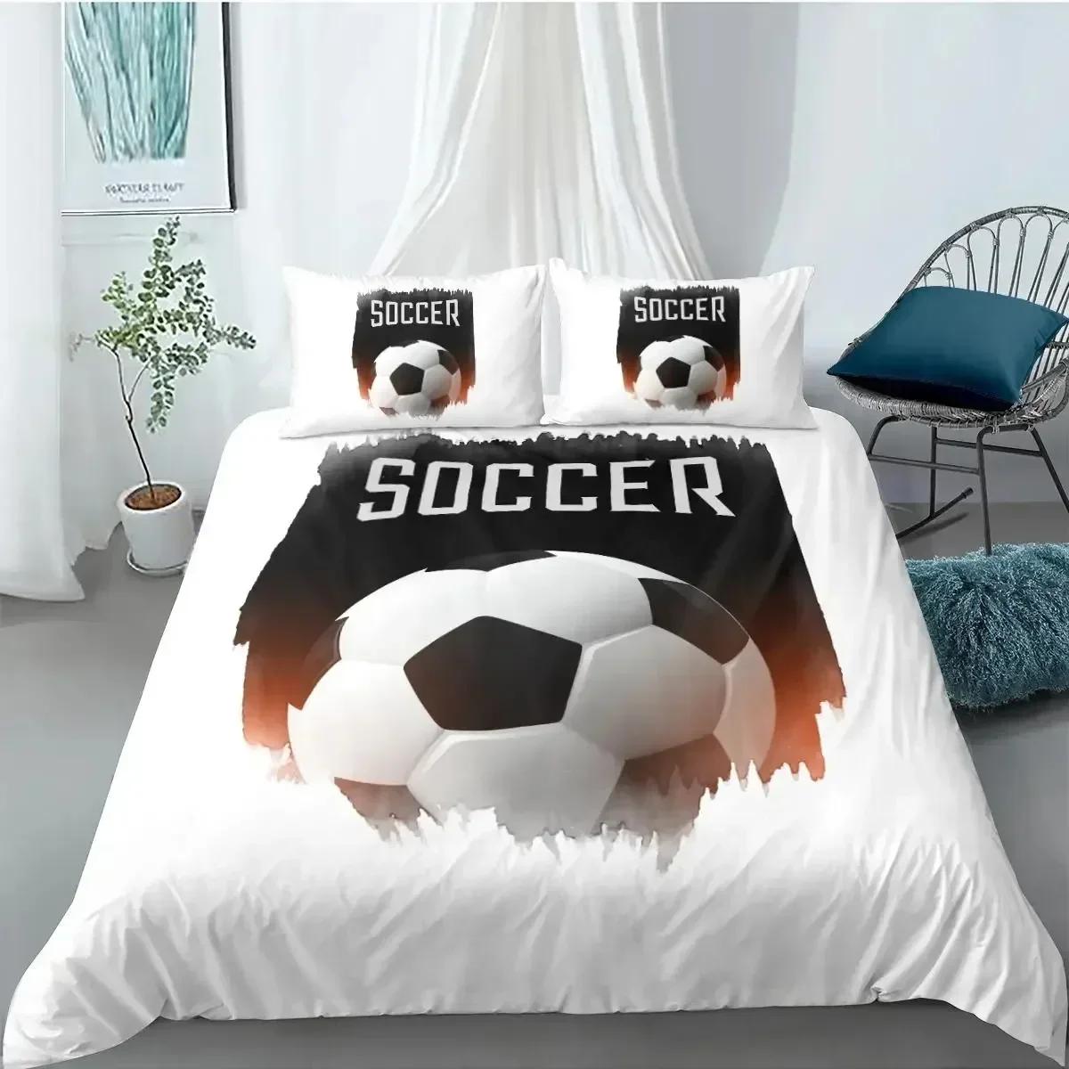 

Soccer Duvet Cover Sets FootBall and Old Plaster Wall Damage Destruction Punching Bedding Sets Teens Queen Polyester Quilt Cover 70x133cm 2pcs