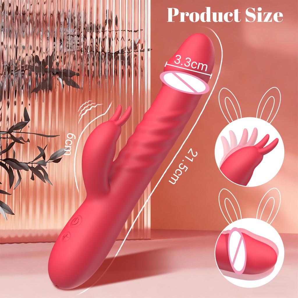 Telescopic Vibrator G Spot Dildos Sex Toy for Woman 10 Thrusting 10 Vibration Rabbit Vibrators Clitoral Massager Sex Toys Couple