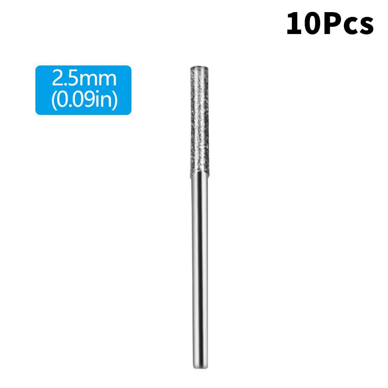 

10Pcs 0.8-2.5mm Coated Drill Bits 2.35mm Shank Glass Jade Amber Jewelry Drill Bits For Drilling Glass Woodworking
