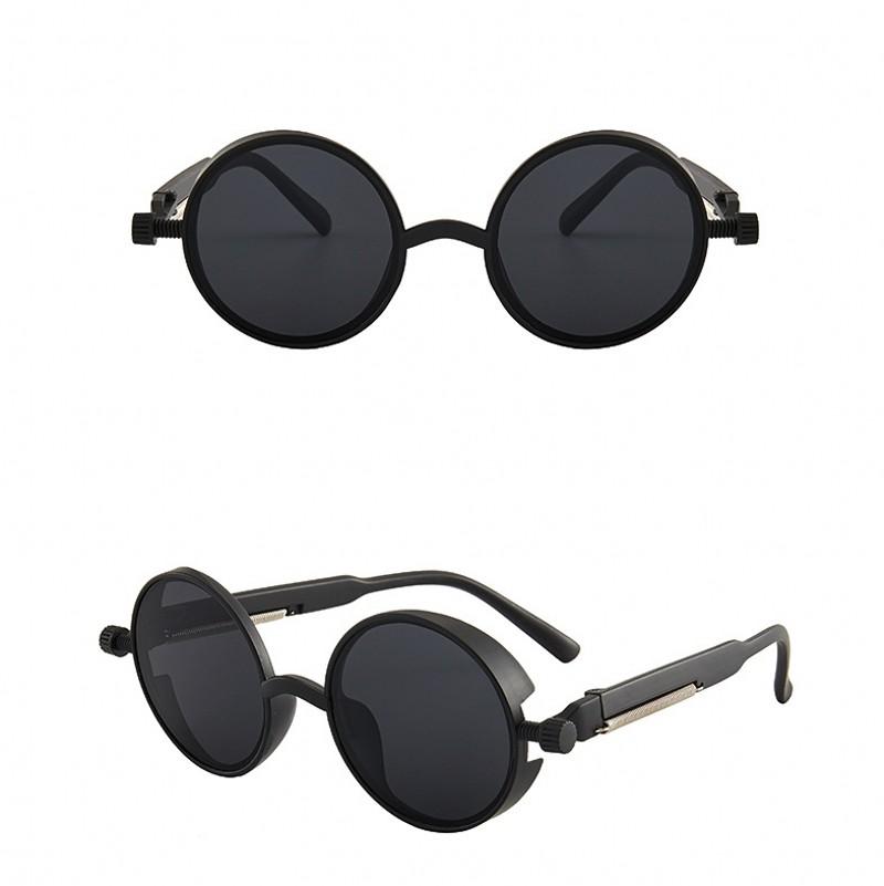 Fashion Steampunk Style Sunglasses Women Men Round Frame Vintage Classic Colorful Sun Eyewear Gothic Punk Glasses Unisex UV400