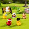 Nietoksyczne 8 Stylów Mini Figurki Kaczek Kolekcja Żywiczne Ozdoby Zestaw Do Ogrodu Bajkowego DIY Wystrój Mikrokrajobrazu