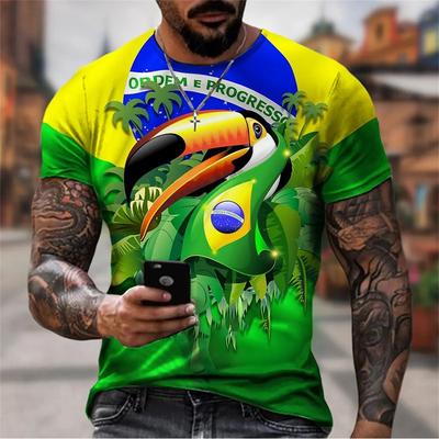 T-Shirt Uomo Moda Pattern Brasile Harajuku da Uomo