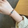 Old Mountain Sandalwood Eagle Eye Stone Bracelet, Natural Eagle Eye Stone Simple Bead String, Buddhist Bead Gift Bracelet for Women