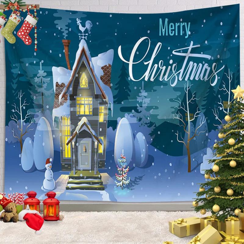 Ashou Merry Christmas Tapestry Wall Decor Hanging Room Decoration Christmas Tree Decorations Santa Claus Tapestry Home Decor