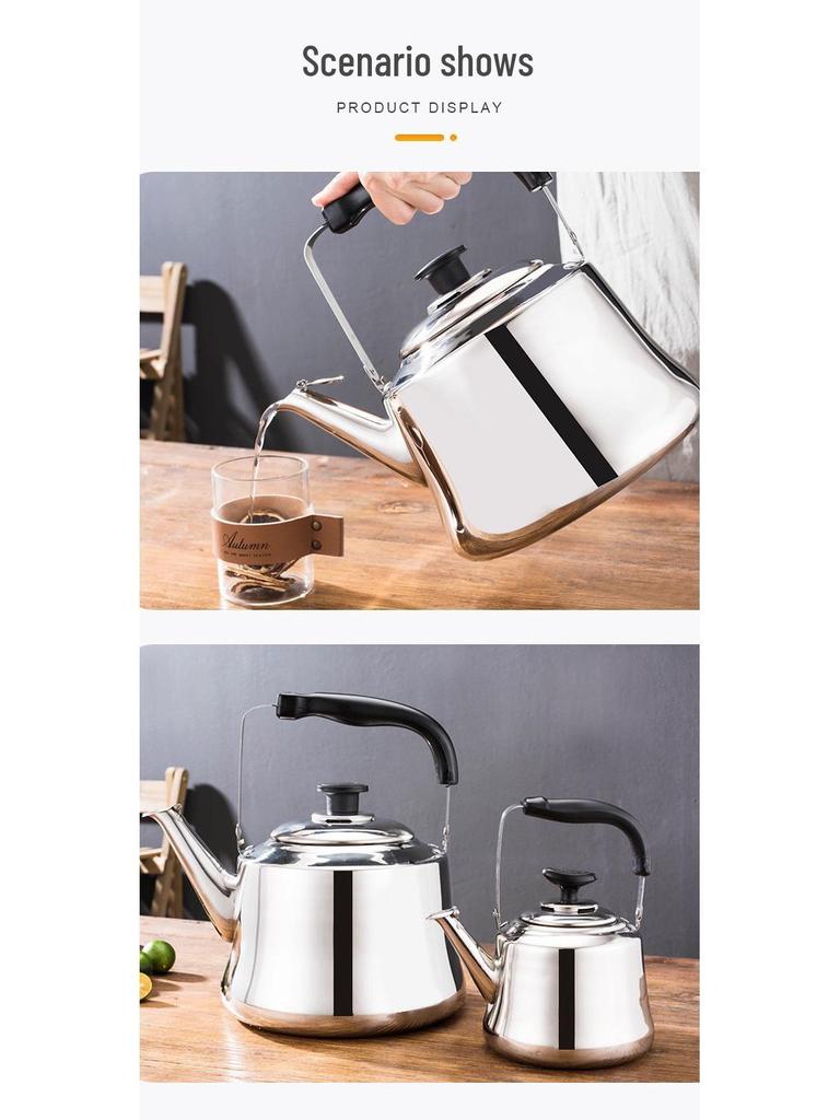 Stainless Steel Whistling Kettle for Induction & Gas Stoves - Large Capacity