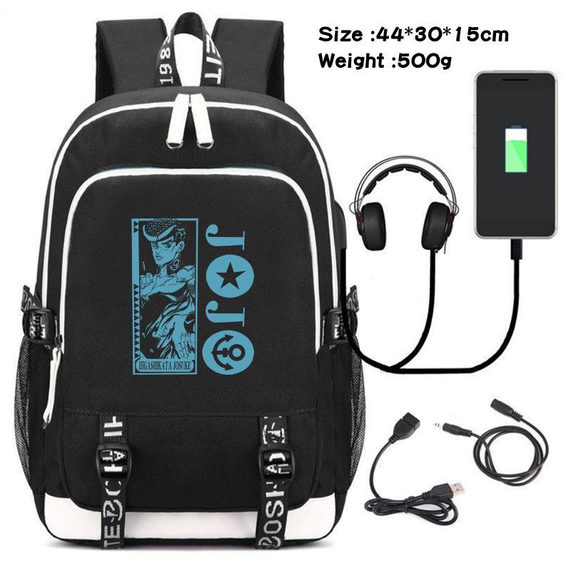 Jojo's Fantastic Adventure School Bag Anime Peripheral Backpack Schoolgirl Canvas Oxford Backpack