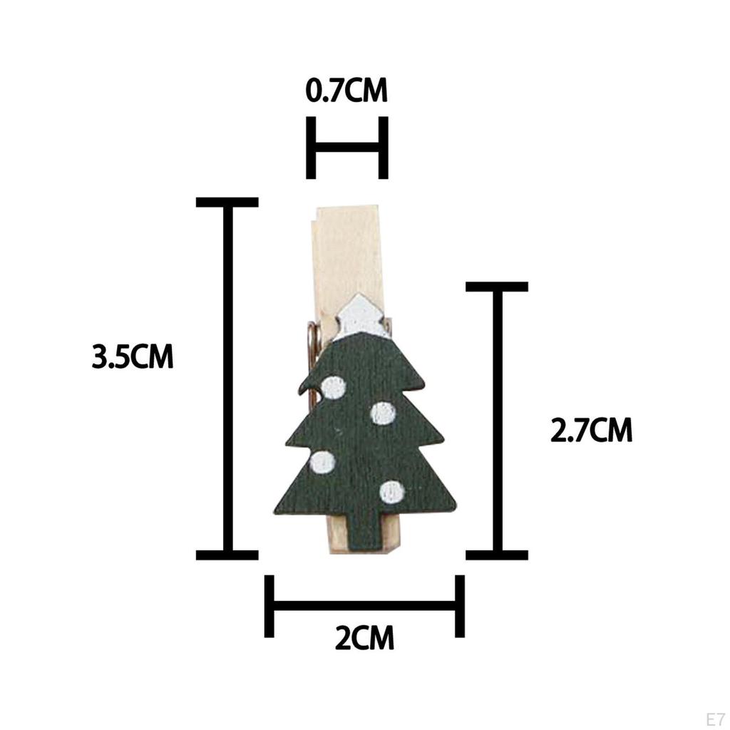 50 Stück Weihnachts-Holzklammern Kleidung Basteln Langlebig für