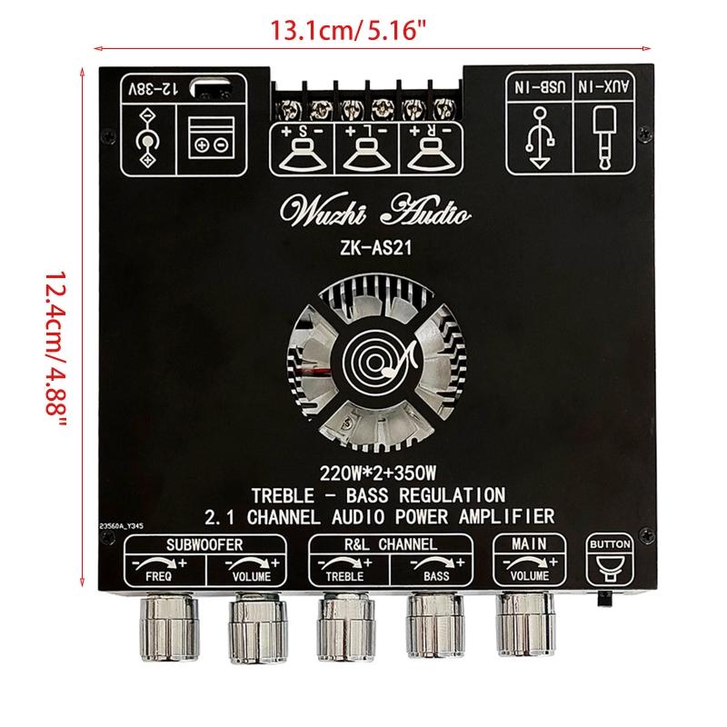 Metal Bass AMP TPA3251 Subwoofer Amplifier Board 2.1 Channel 220Wx2+350W Audio Stereo Amplifier Board Easy Installation