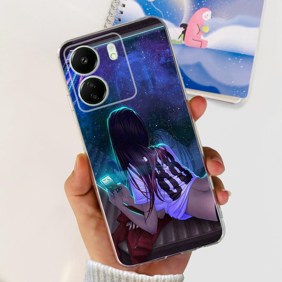 For Xiaomi Poco C65 Case Cute Cat Butterfly Cover Soft TPU Phone Case For Xiaomi Redmi 13C Redmi13C PocoC65 Fundas 6.74'' Bumper