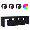 TV Cabinet with LED Lights Black Oak Effect 140 X 36.5 X 40 Cm