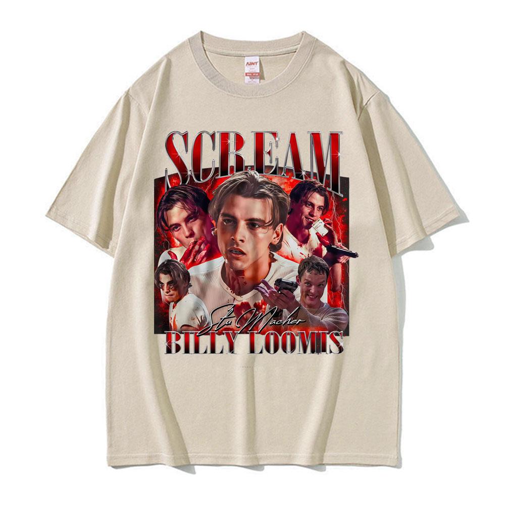 Retro Scream Movie Billy Loomis Graphic Tshirt Unisexs Clothing Fashion Hip Hop Classic T Shirts Unisex Oversized T Shirt Streetwear