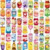 63pcs Temporary Tattoo Jam Jar Temporary Tattoo Stickers Beverage Can Cookie Jar Cartoon Sweet Jar For Shoulders Adults