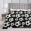 Warm Soft BlanketsChild Airplane Travel Football Soccer Balls Theme Throw Blanket Flannel Bedspread For Couch Sofa Bed Cover