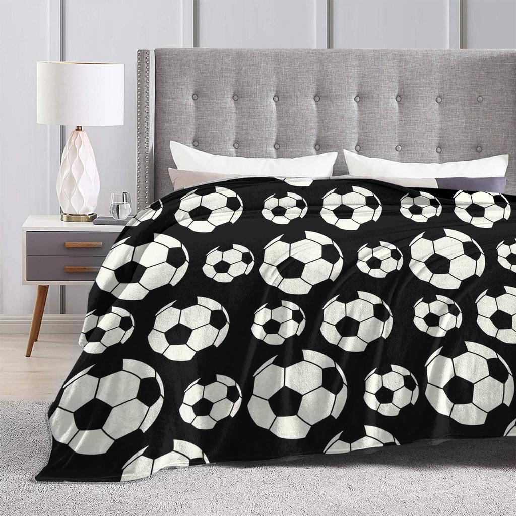 Warm Soft BlanketsChild Airplane Travel Football Soccer Balls Theme Throw Blanket Flannel Bedspread For Couch Sofa Bed Cover