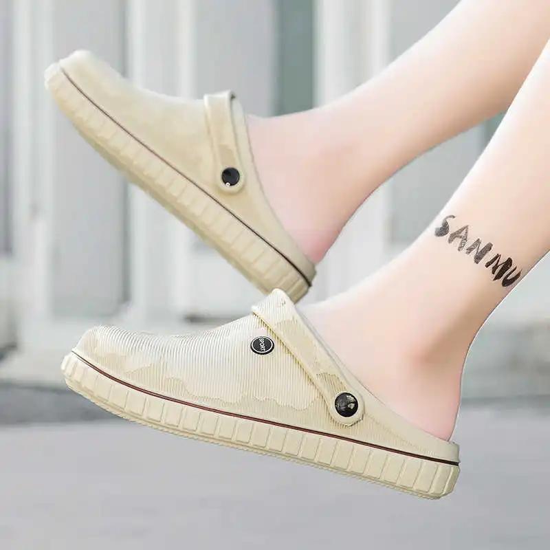 Fashion Perforated Flat-heeled Summer Flip Flops Slippers Men's Summer Sports Sandals Shoes Basketball Sneakers Of Famous Brands
