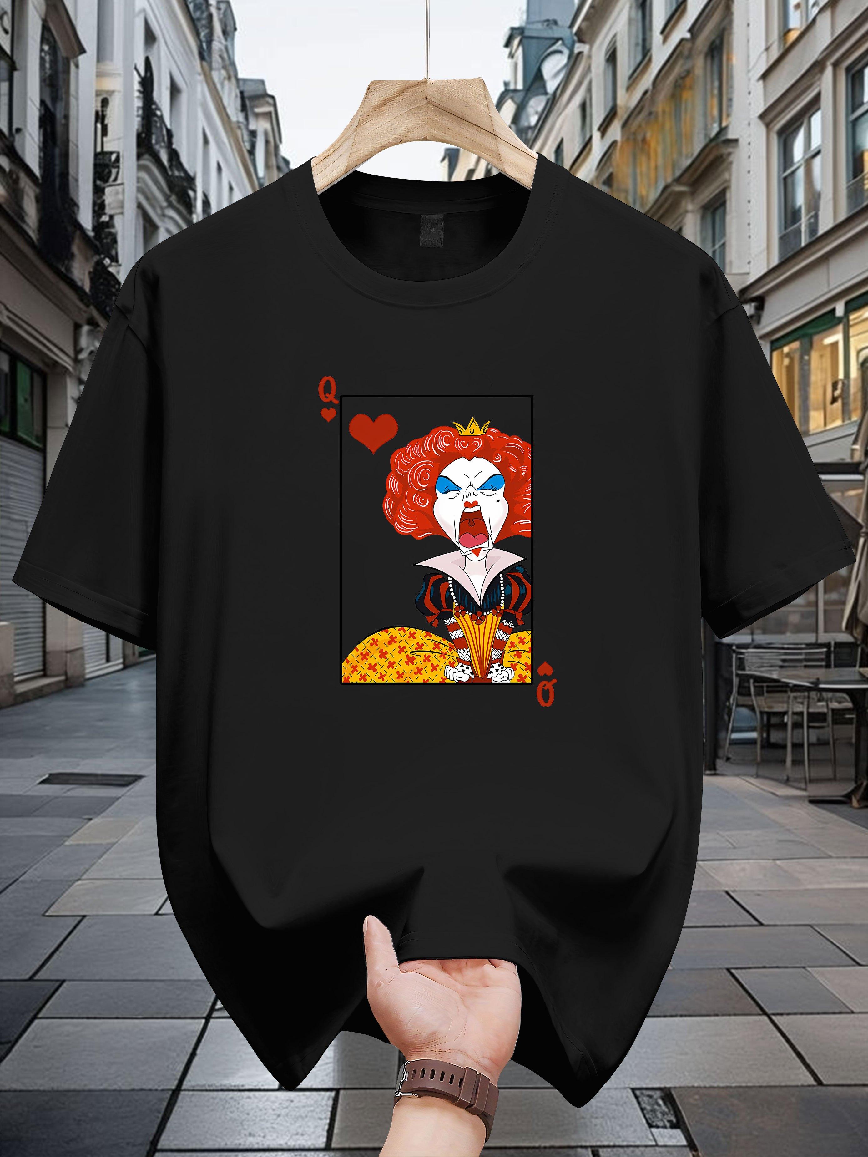 100% Cotton Graphic T-shirt - Queen of Hearts Design S