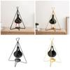 Tealight Wax Melter with Unique Hanging Designing Aromaic Wax Melter with Metal Stand Black/Gold