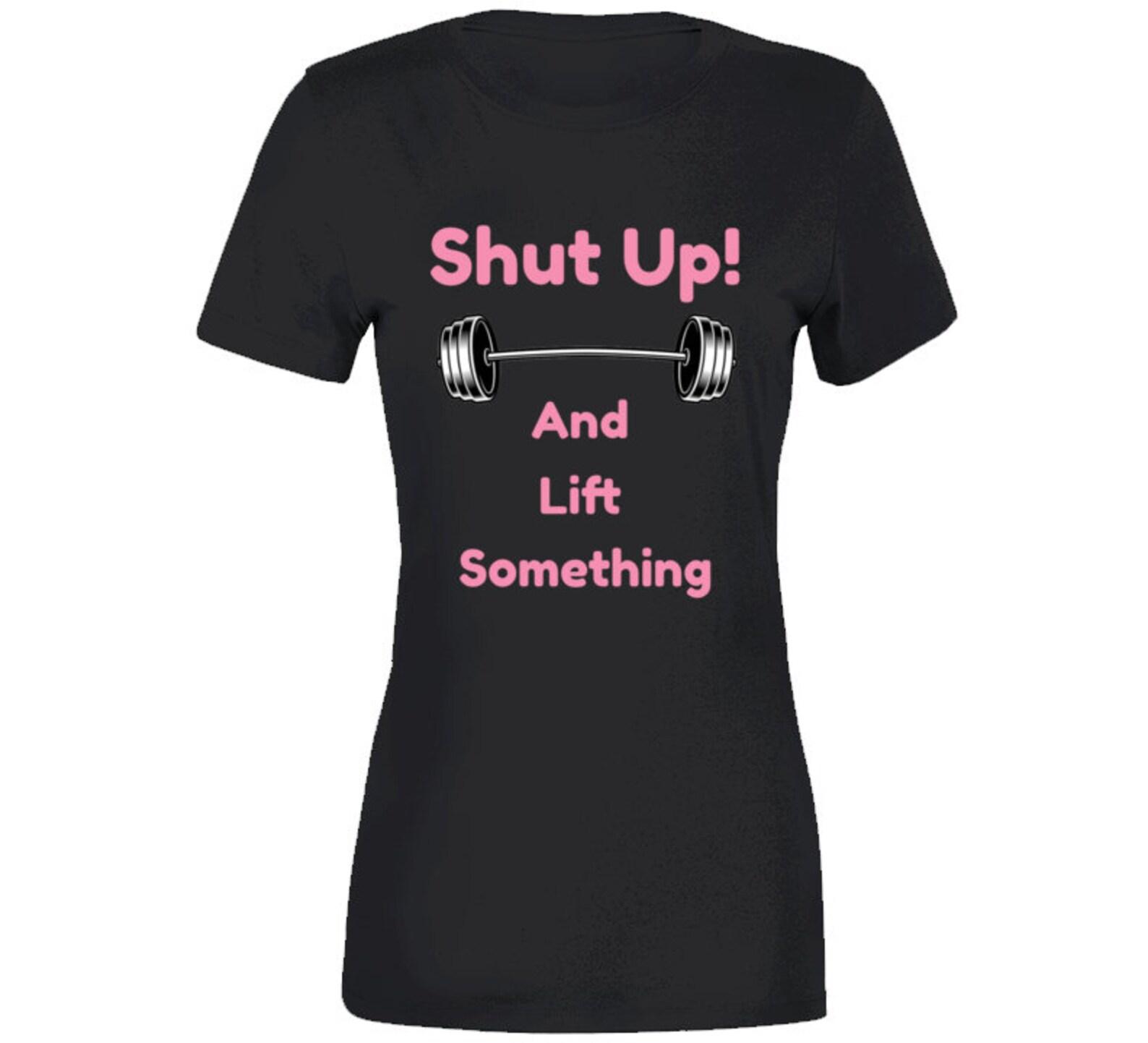 Lift Something Pink/black Ladies T Shirt XL