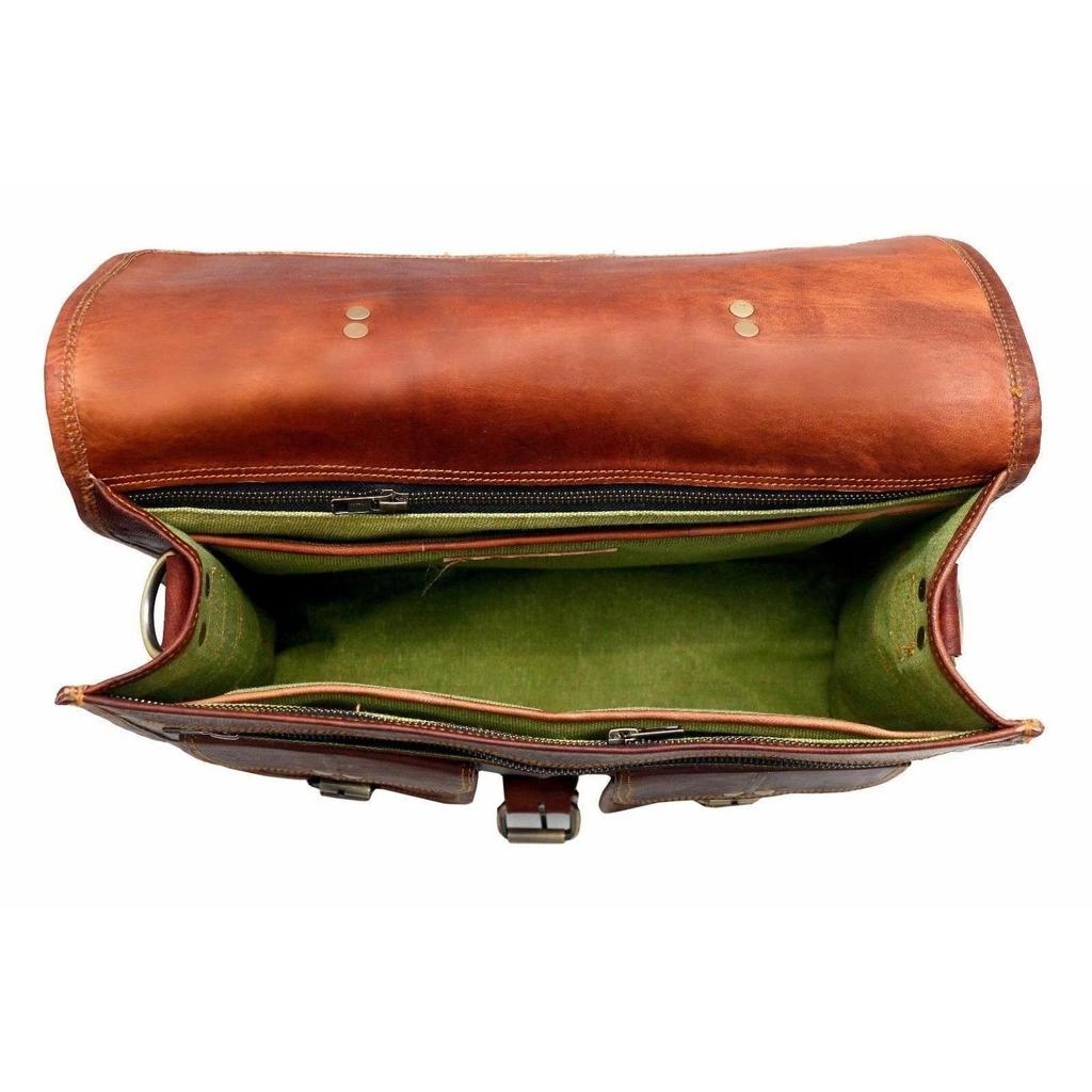 Vintage Large New Leather Messenger Shoulder Laptop Bag Briefcase Men's Genuine