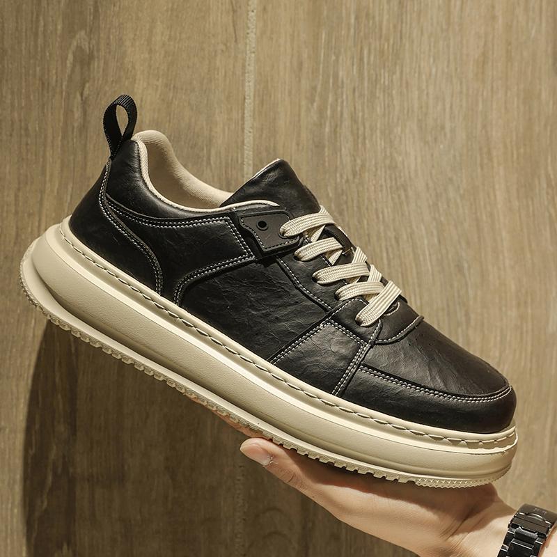 Fashion Street Style Casual Shoes Leisure Walk Leather Mens Sneakers Stylish Trend Skateboard Footwear New Outdoor Male Tenis Masculino