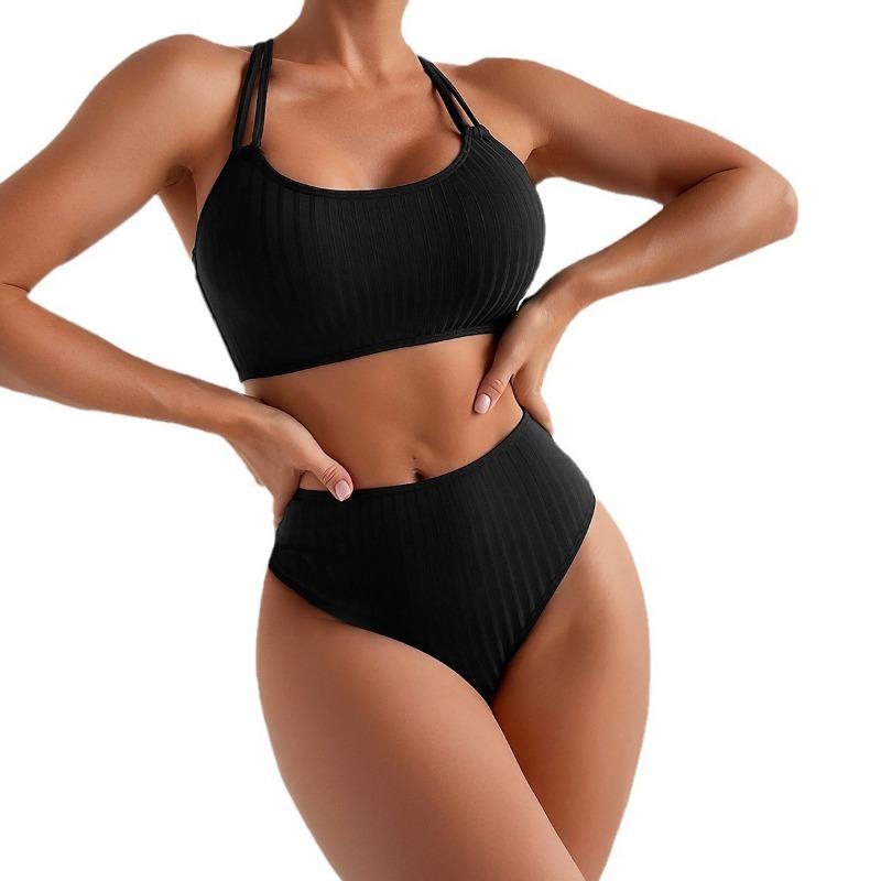 New Pit Strip High Waist Cross Hollow Sexy Bikini Swimsuit Swimsuit
