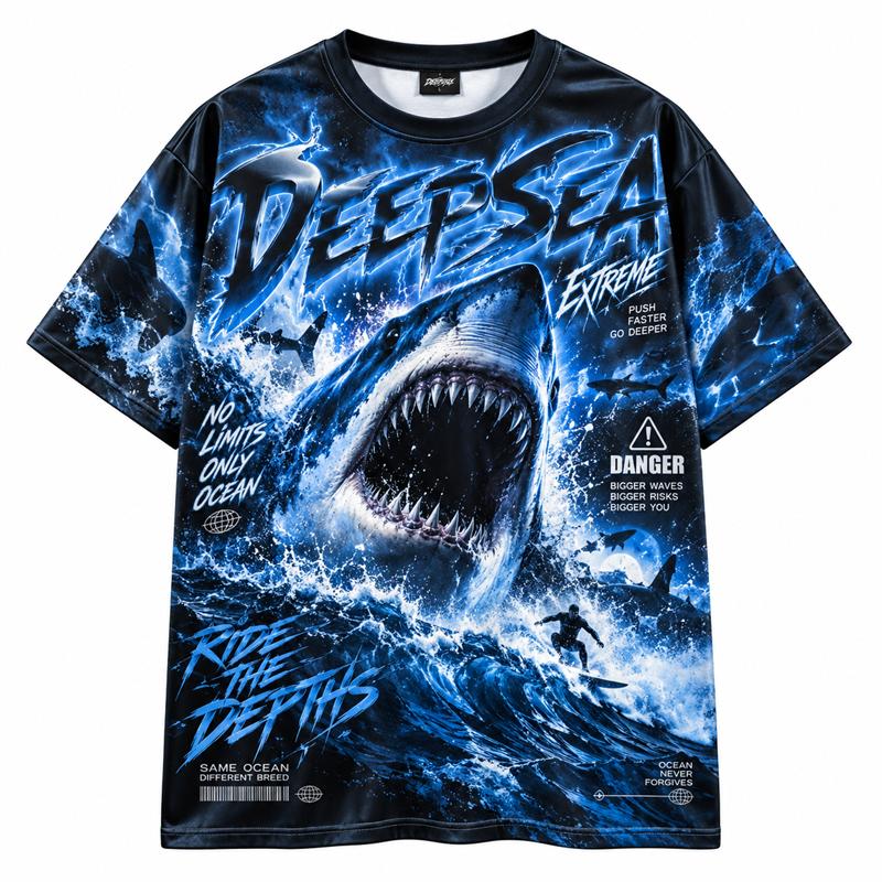 Retro Graphic T Shirt Men Women Hip Hop Gaming Anime Alien Shark Candy Car Print Short Sleeve Streetwear Casual Summer Tee