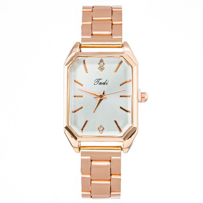 Fashion Square Rhinestone Embellished Ladies Quartz Watch With Stainless Steel Band For Women белый