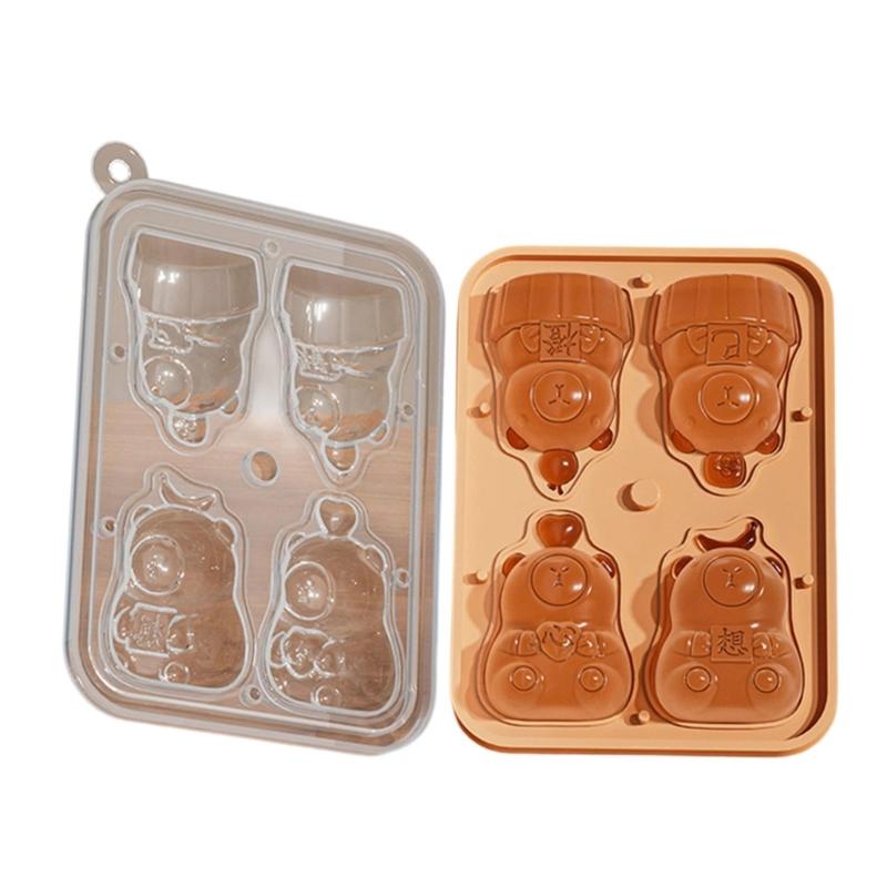 3D Capybara Shape Ice Mold Plastic Ice Cubes Making Mould for Creative Drink and Parties Popsicles Making Tool