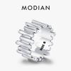 MODIAN Anéis Vintage Líquidos Irregulares de Prata 925 Retro Largos Empilháveis Moda Anel de Dedo Para Mulheres Festa Joias Finas