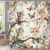 Cute Cartoon Cat And Dog Shower Curtain, Bathroom Decorative Curtain, Printed Shower Curtain, Home Decoration Curtain With Hooks