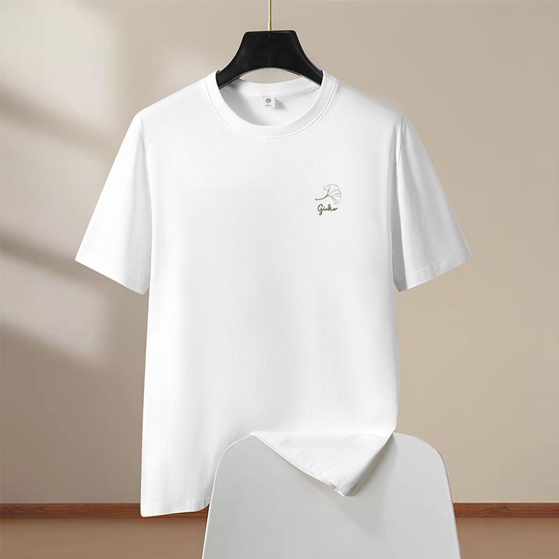 Leaf Mens Cotton Short Sleeve T-Shirt Man Round Neck Casual Tee Oversized