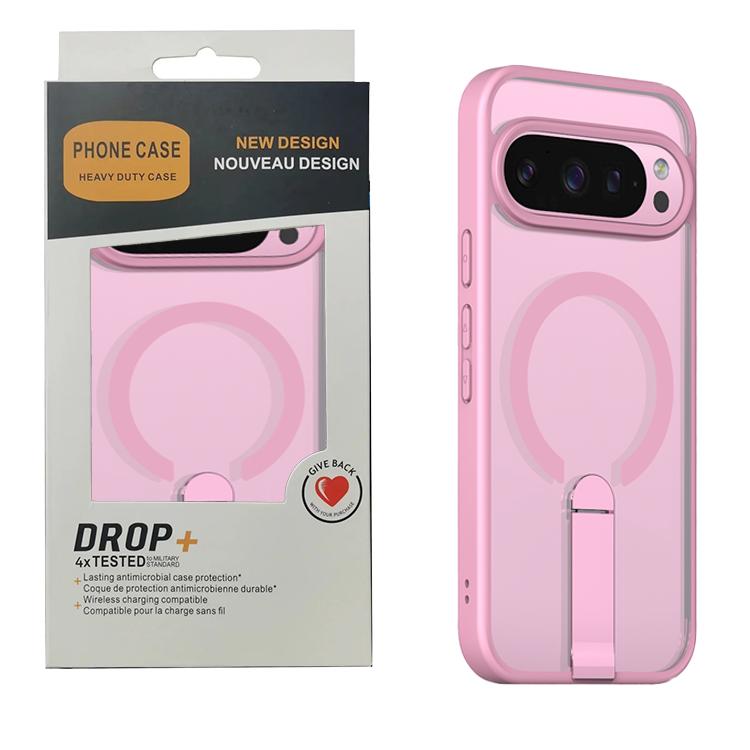 Matte Translucent TPU+PC Wireless Charge Armor Phone Case For Google Pixel 10 9 Pro XL 9A Alloy Bracket/Camera Len Protect Cover