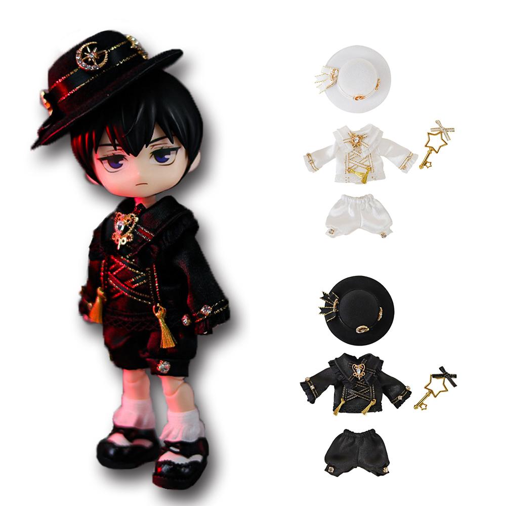 Ob11 Doll Gemini Set Black And White European Style Small Dress Doll Dinner Jackets Clothes For Ymy Dod Doll Body