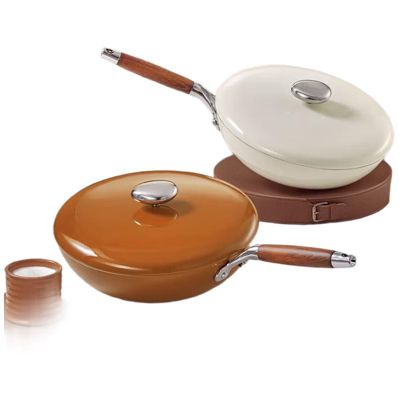 Velosan Pebble Enamel Cast Iron Non-Stick Wok, 32cm