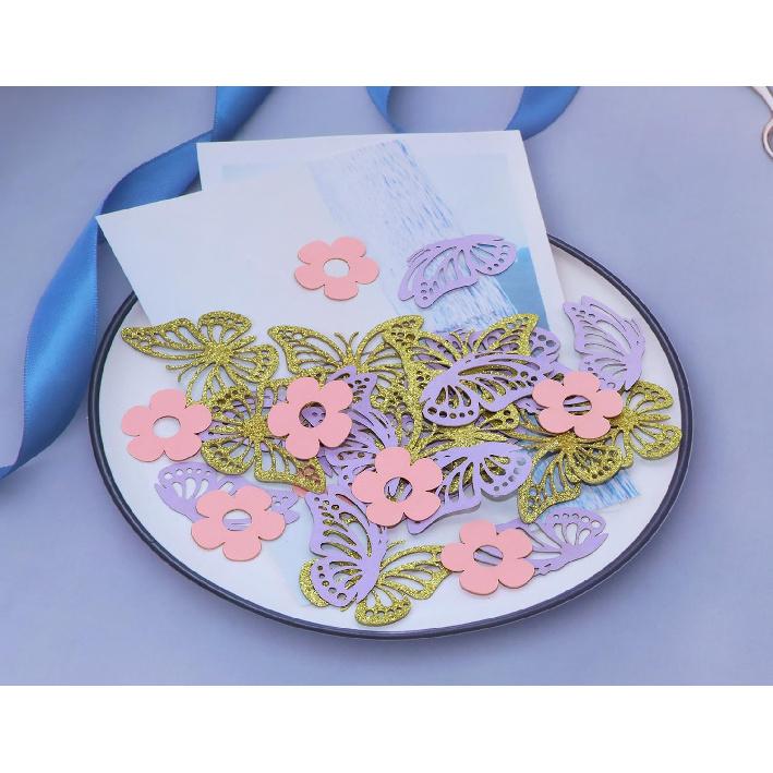 ONLYKXY 13g Butterfly Flower Table Confetti Decor Glitter Butterfly Decoration for Birthday Wedding Theme Thanks Giving Party Valentine's Mother's