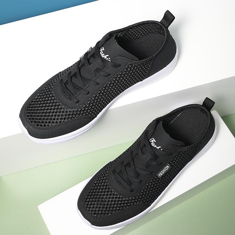 Men Platform Sneakers Summer Large Mesh Upper Breathable Sports Shoes Non-Slip Running Shoes