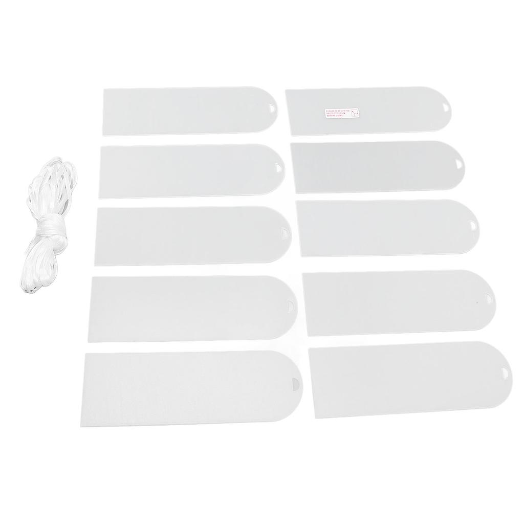 11 Pcs Set Acrylic Blanks Clear Rectangular Acrylic Place Cards with White Ribbon for Wedding Birthday Party